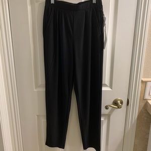LEITH Black Pleat Front Trousers